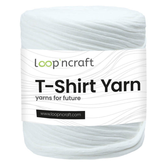 recycled cotton t-shirt yarn in white