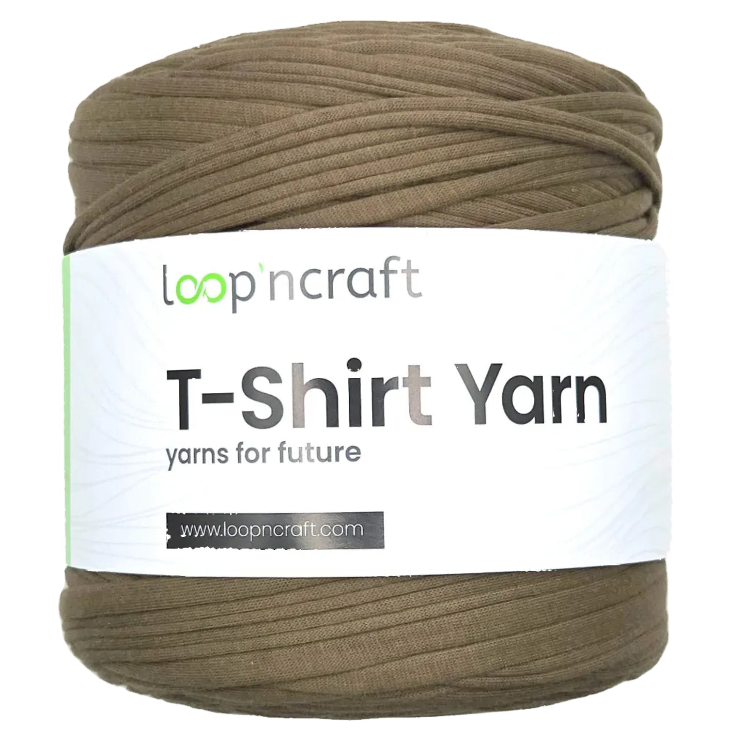 recycled cotton t-shirt yarn in wood green