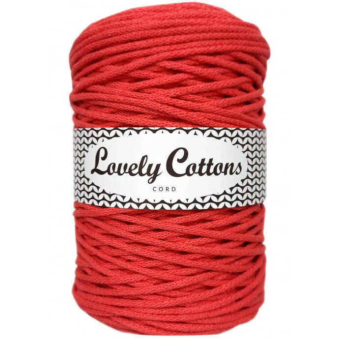 Recycled Cotton Braided 3mm Cord coral