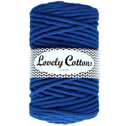 Recycled Cotton Braided 5mm Cord in cobalt blue
