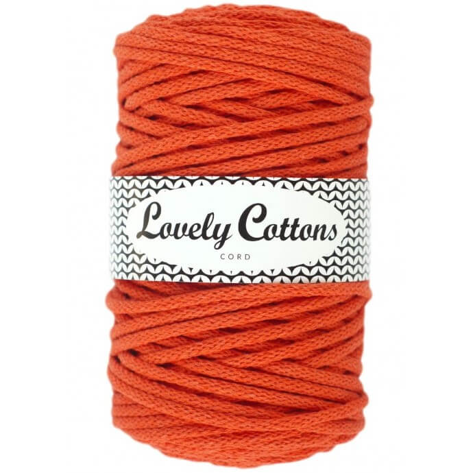 Recycled Cotton Braided 5mm Cord in orange