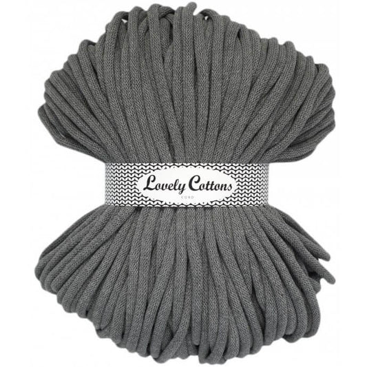 Recycled Cotton Braided 9mm Cord dark grey