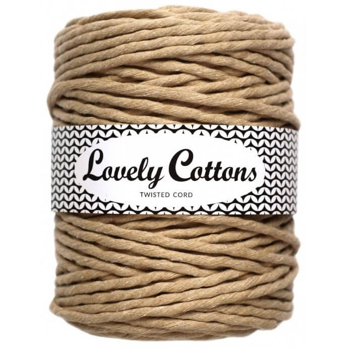 Recycled Cotton Twisted 5mm Cord - BEIGE – Lovely Cottons UK
