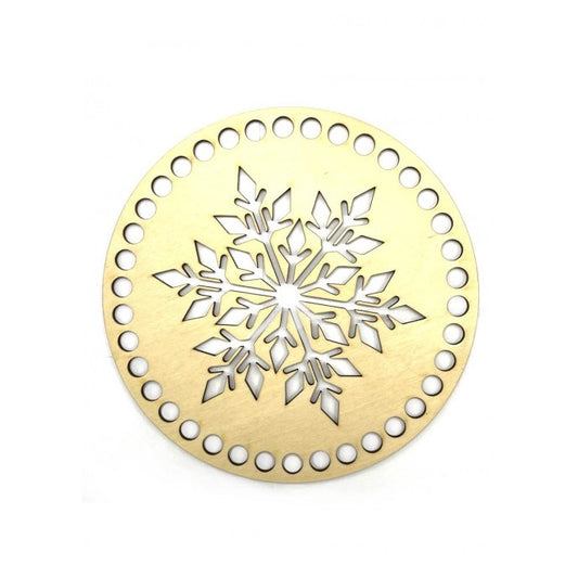 plywood crochet base openwork circle 17cm