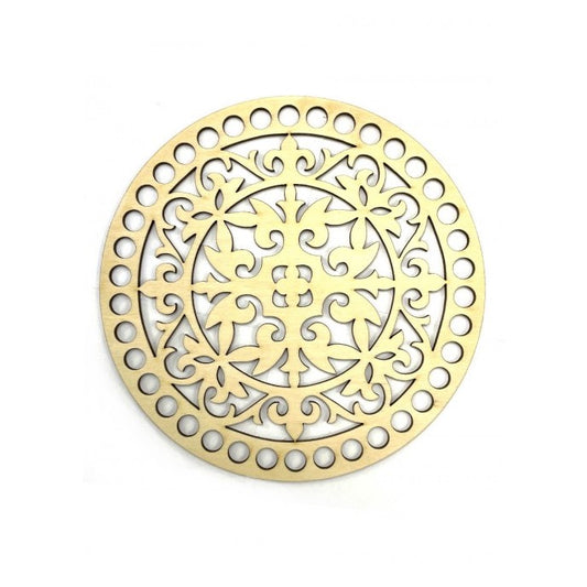 plywood crochet base openwork circle 17cm