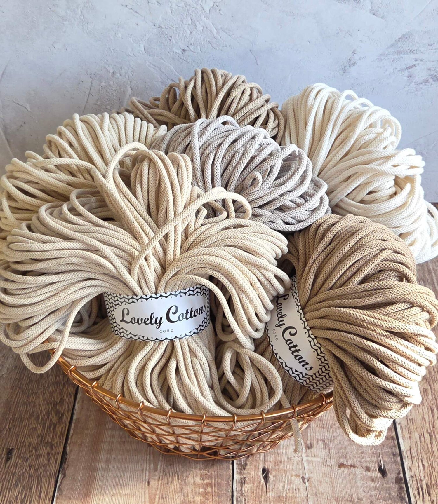 Lovely Cottons 5mm Braided Soft All-Cotton cords collection