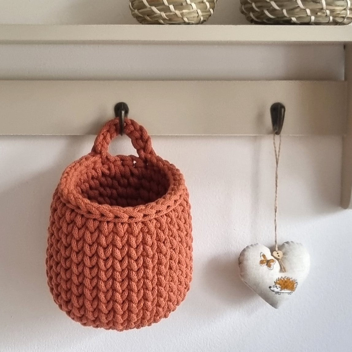 Crochet DIY Kit - Small Hanging Crochet Basket Pattern & Cord