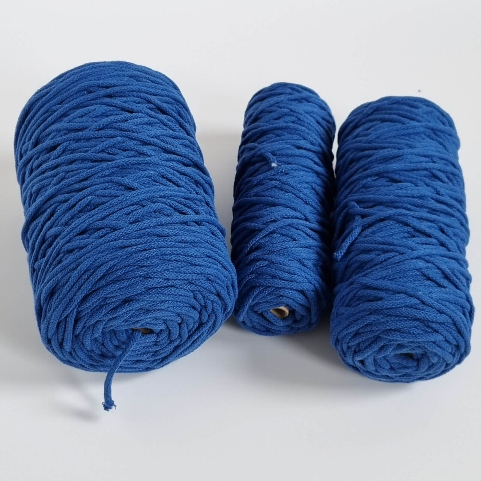 3mm braided cotton cord - cobalt blue, 1415g