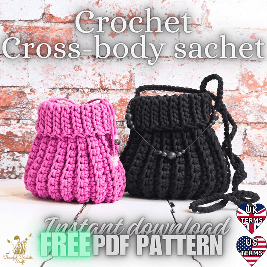 small crochet cross body sachet bag