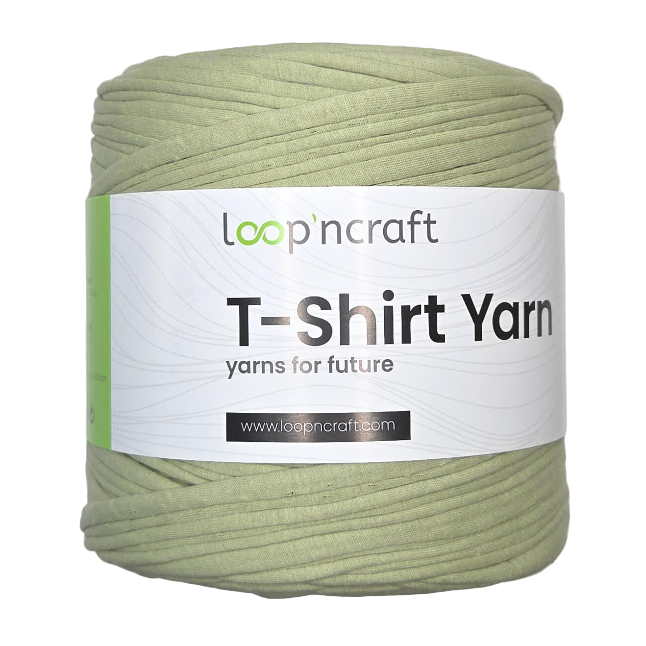 recycled cotton t-shirt yarn in bay green