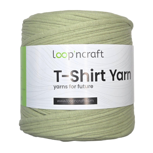 recycled cotton t-shirt yarn in bay green