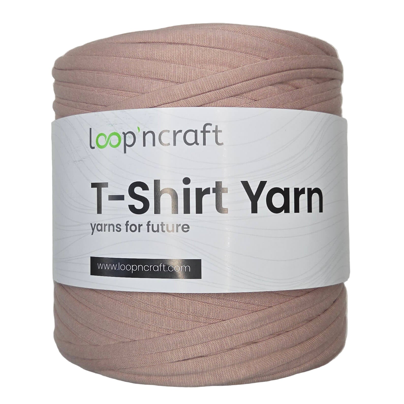 recycled cotton t-shirt yarn in beige