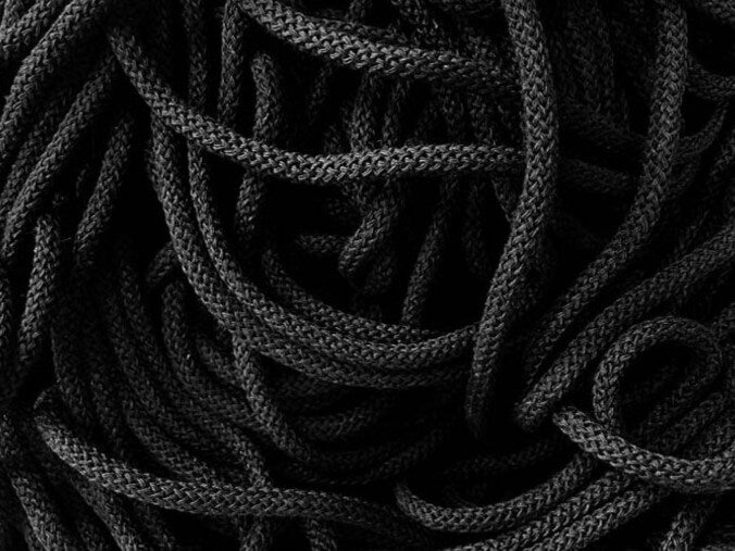 lovely cottons braided 5mm cord -black