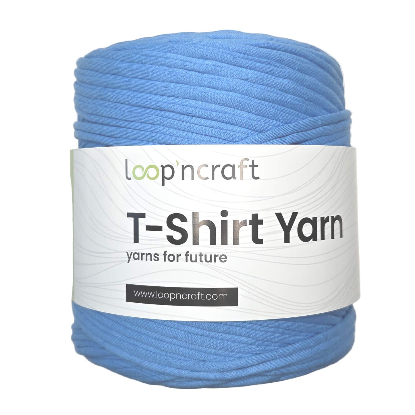 recycled cotton t-shirt yarn in blue