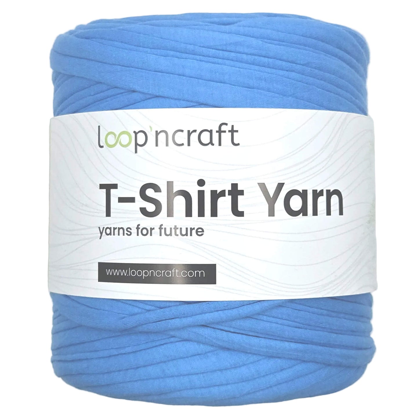 recycled cotton t-shirt yarn in blue