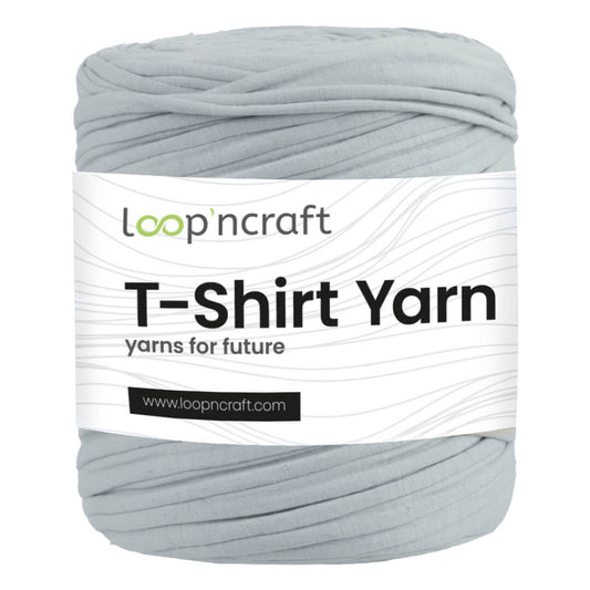 recycled cotton t-shirt yarn in cloud grey