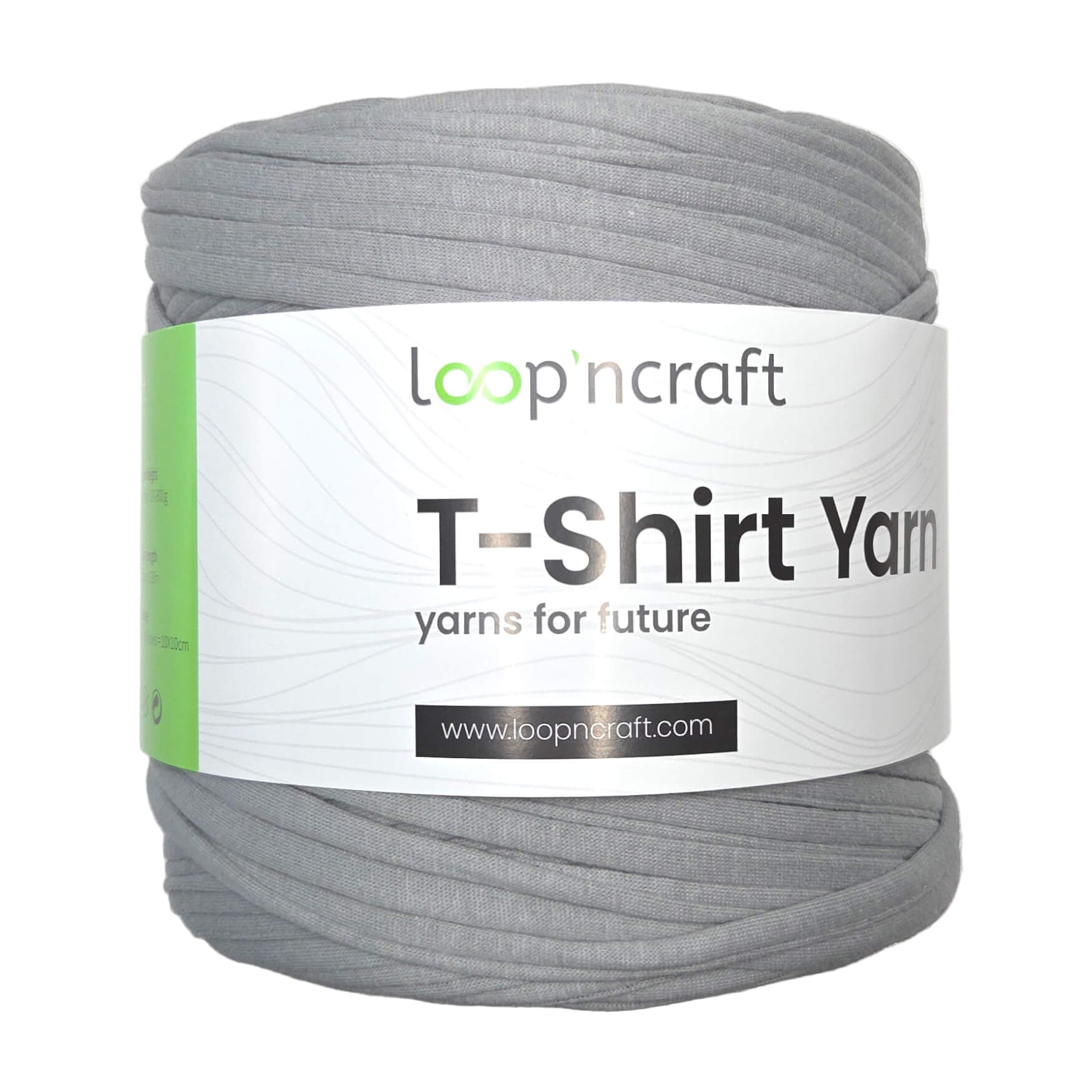 recycled cotton t-shirt yarn in cloud grey