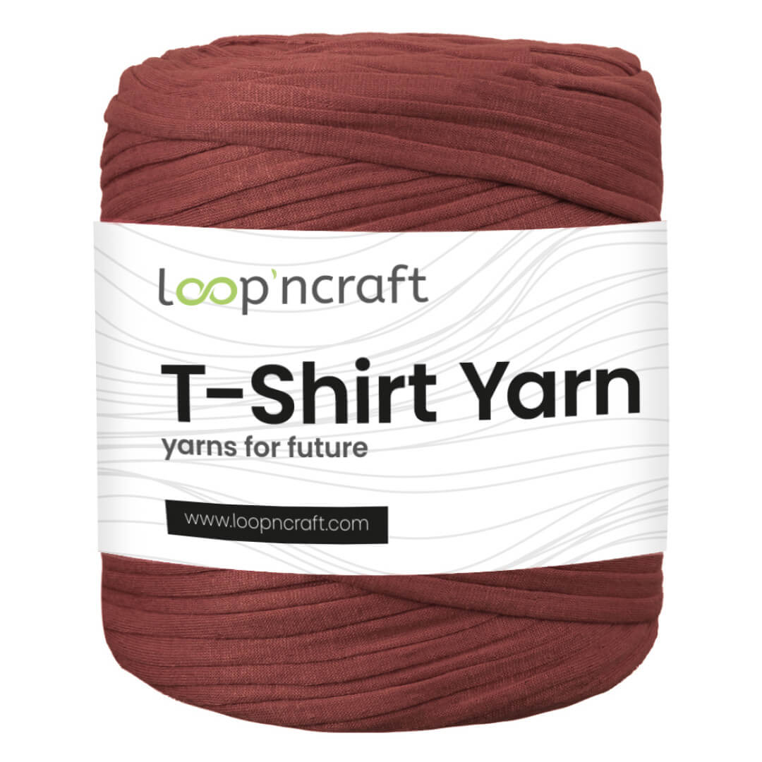 recycled cotton t-shirt yarn in copper