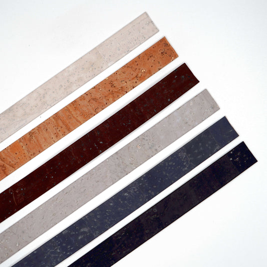 Set of six strips in different colors on a white background