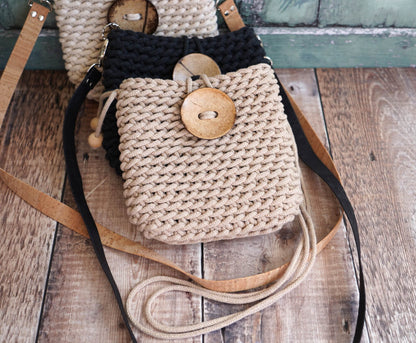 Crochet Cross Body Bag PDF Pattern | Cotton Cord Shoulder Bag | Instant Download