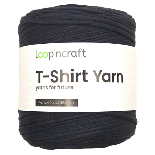 recycled cotton t-shirt yarn in dark denim