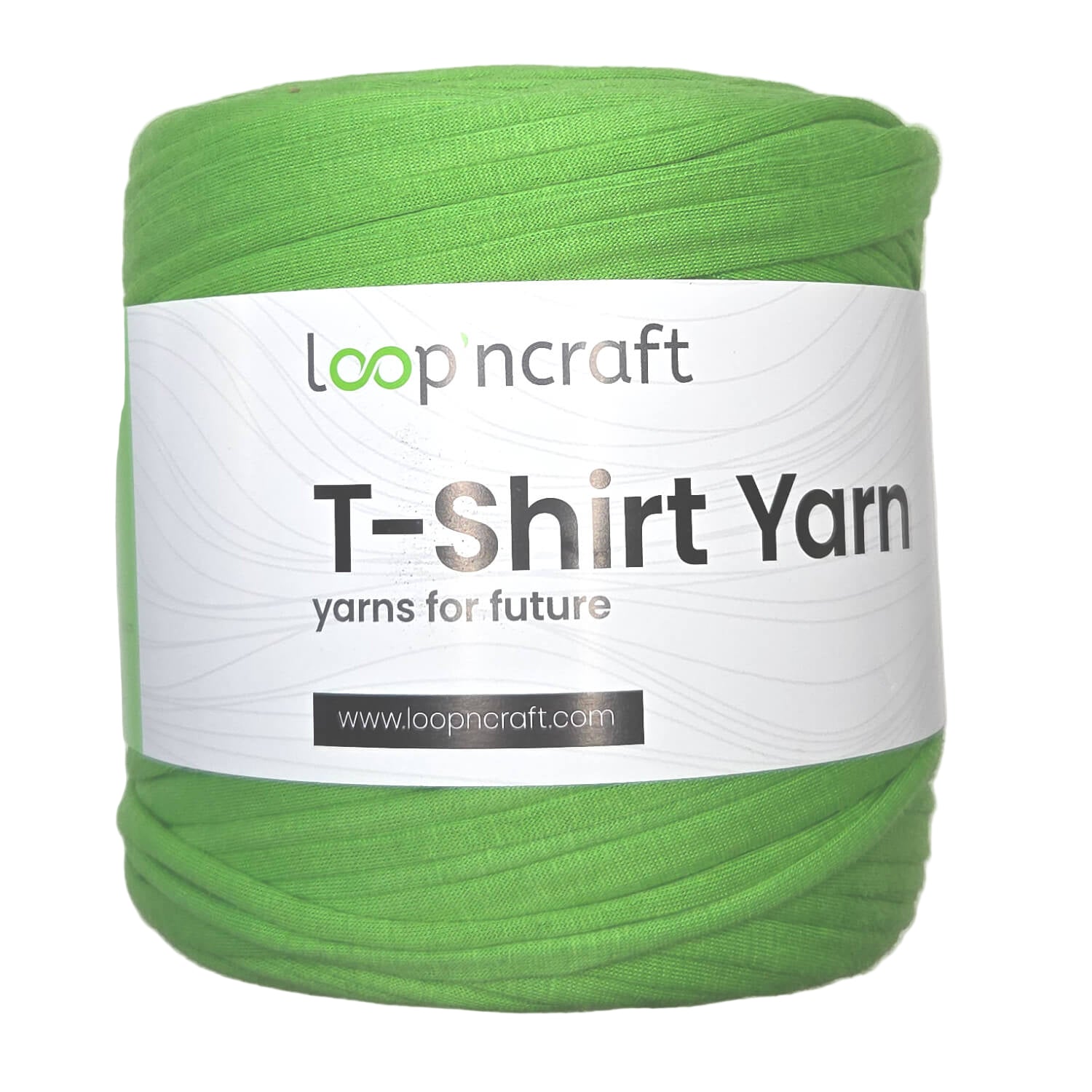 recycled cotton t-shirt yarn in kiwi