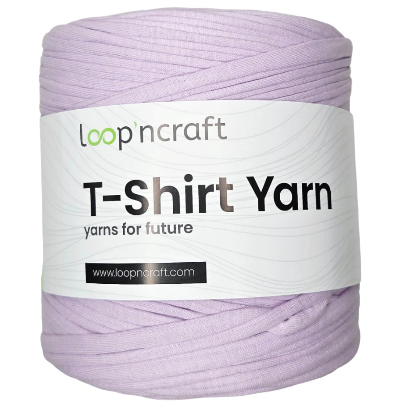 recycled cotton t-shirt yarn in lilac