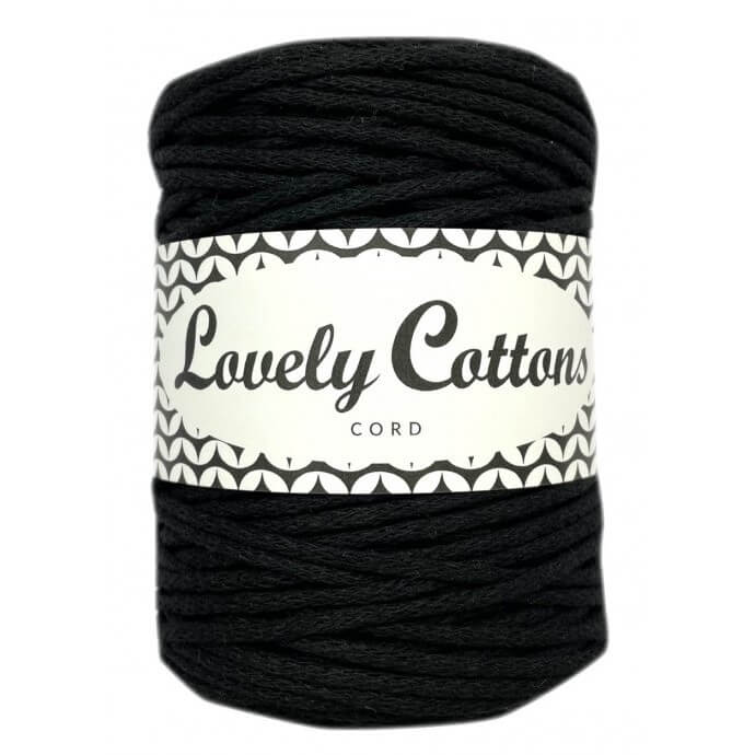 lovely cottons braided 2mm cord - black