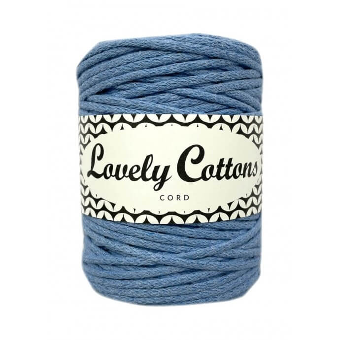 lovely cottons braided 2mm cord - blue