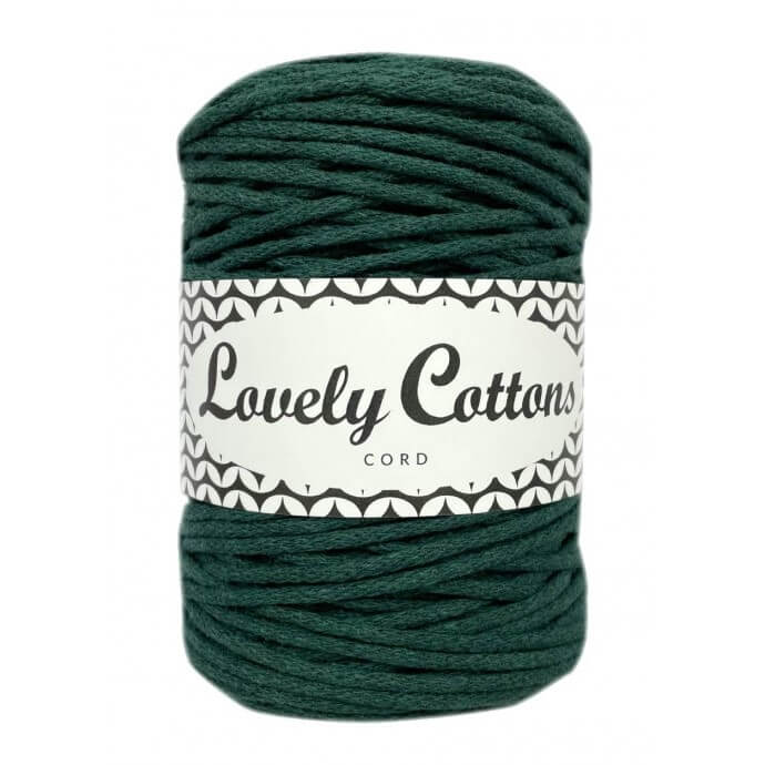 lovely cottons braided 2mm cord - bottle green