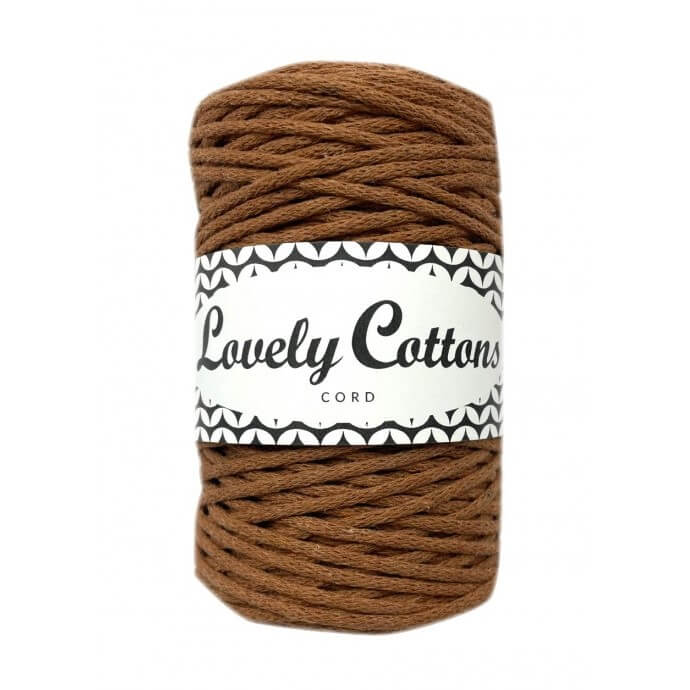 lovely cottons braided 2mm cord - caramel