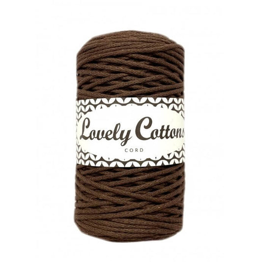 lovely cottons braided 2mm cord - chocolate