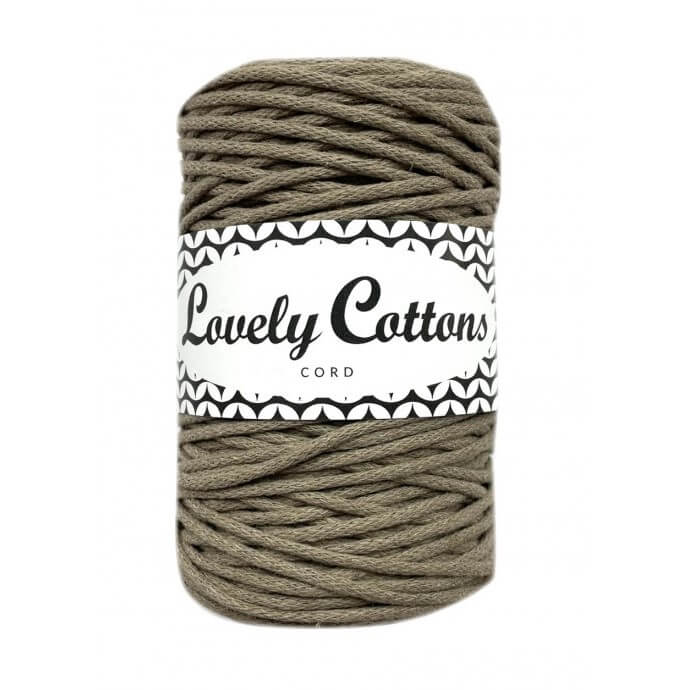 lovely cottons braided 2mm cord - dark linen