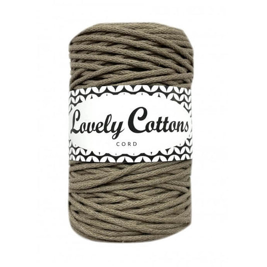 lovely cottons braided 2mm cord - dark linen