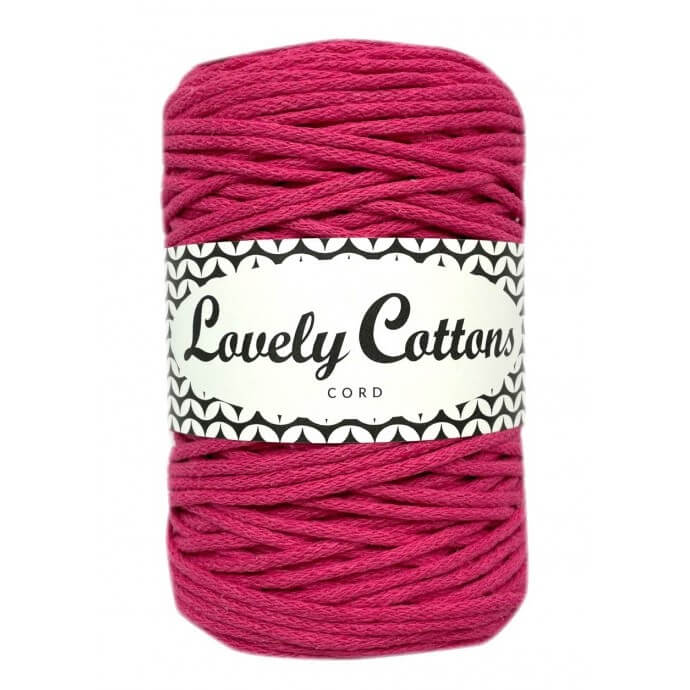 lovely cottons braided 2mm cord - fuchsia