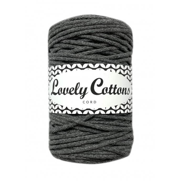 lovely cottons braided 2mm cord - graphite