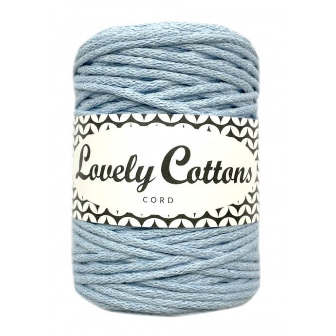 lovely cottons braided 2mm cord - light blue