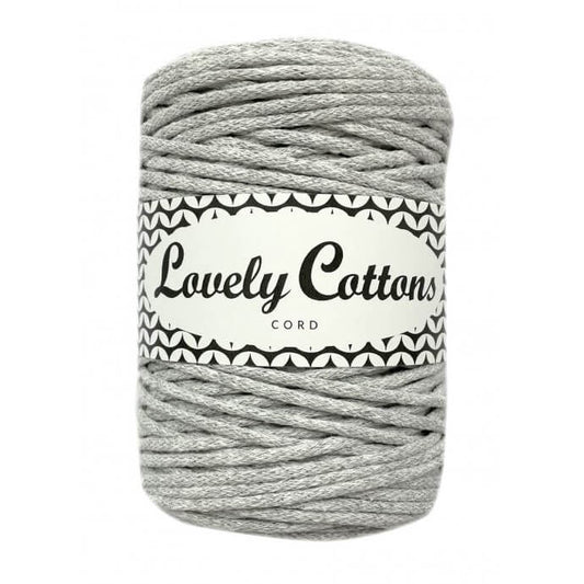 lovely cottons braided 2mm cord - light grey