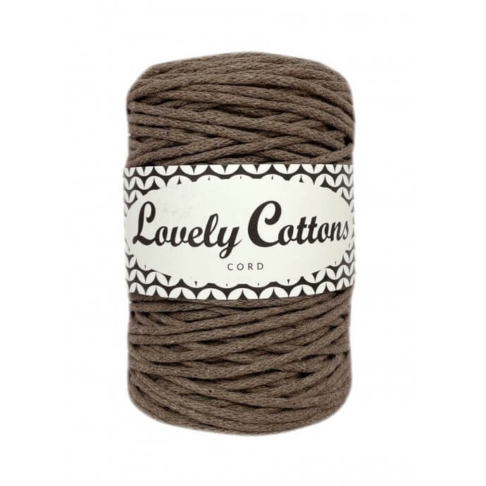 lovely cottons braided 2mm cord - mocha