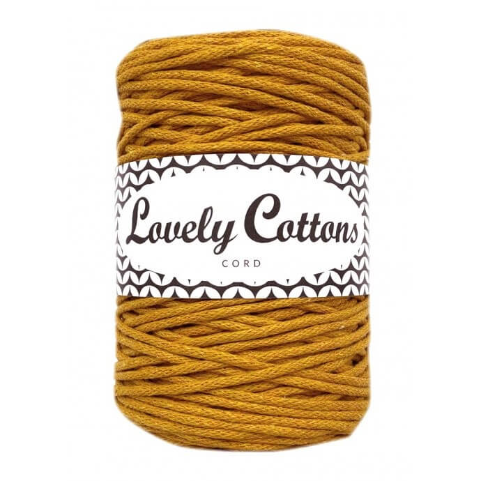 lovely cottons braided 2mm cord - mustard