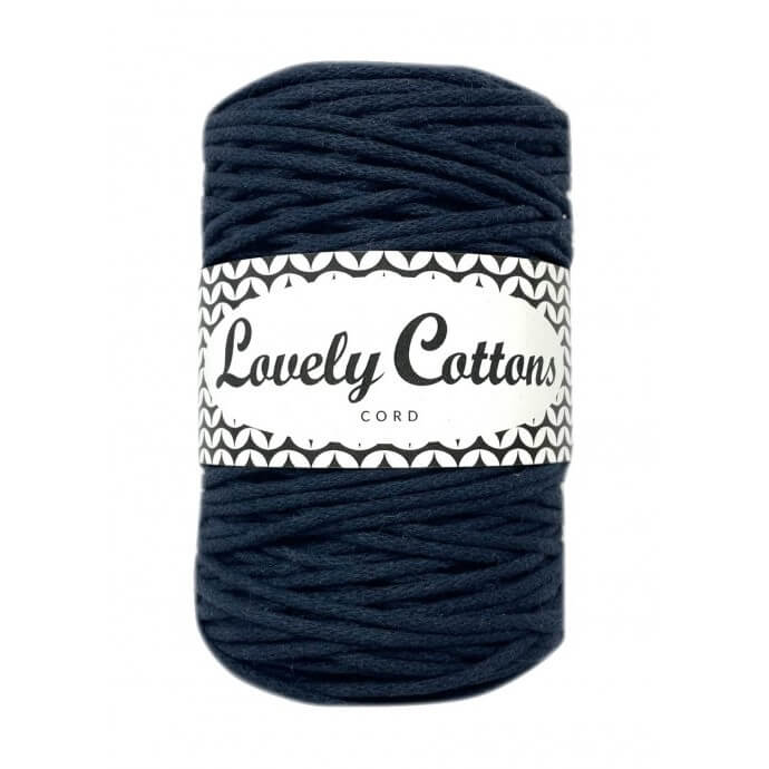 lovely cottons braided 2mm cord - navy