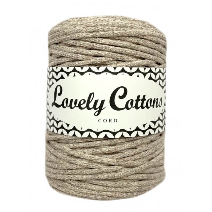 lovely cottons braided 2mm cord - oatmeal