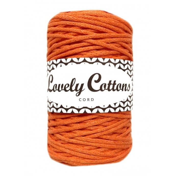 lovely cottons braided 2mm cord - orange