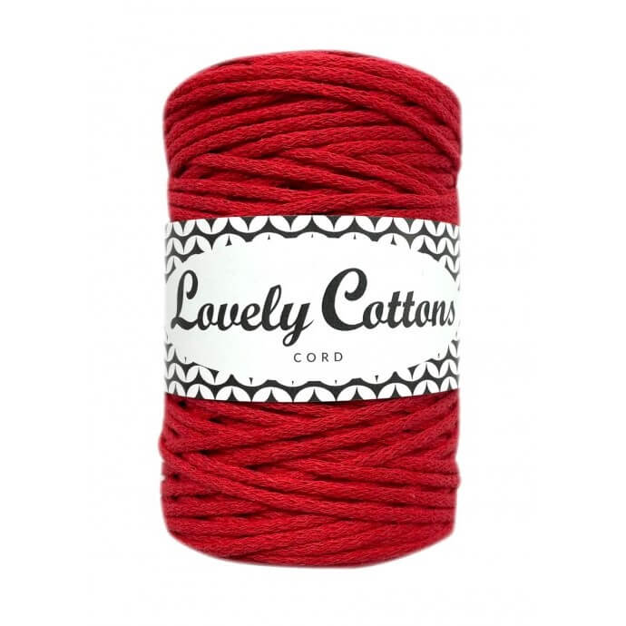 lovely cottons braided 2mm cord - red