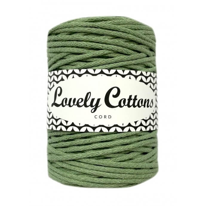 lovely cottons braided 2mm cord - sage green