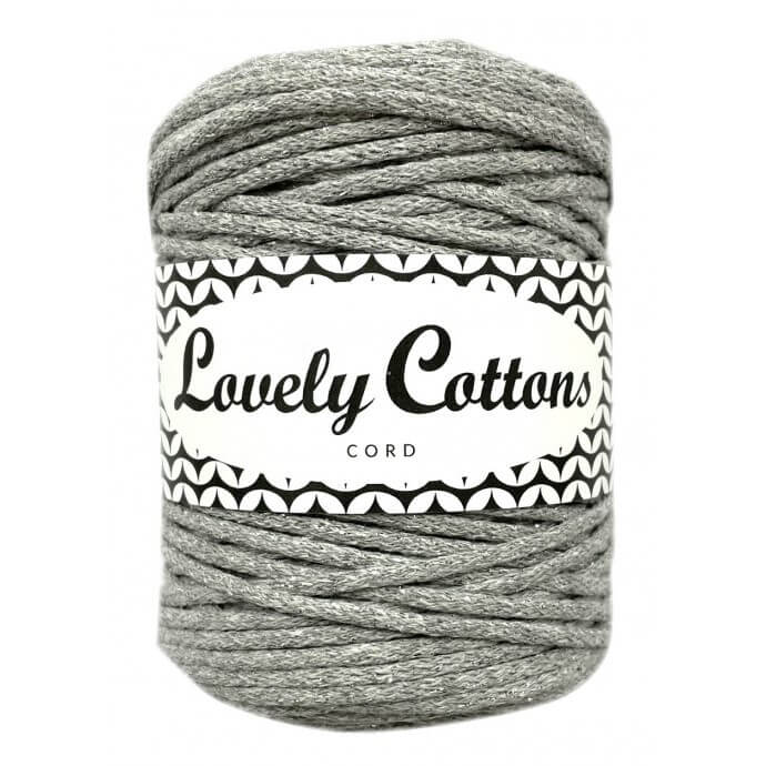 lovely cottons braided 2mm cord - silver