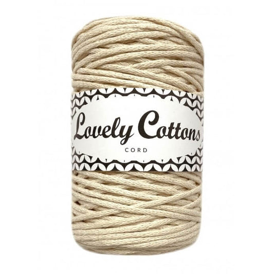 lovely cottons braided 2mm cord - vanilla