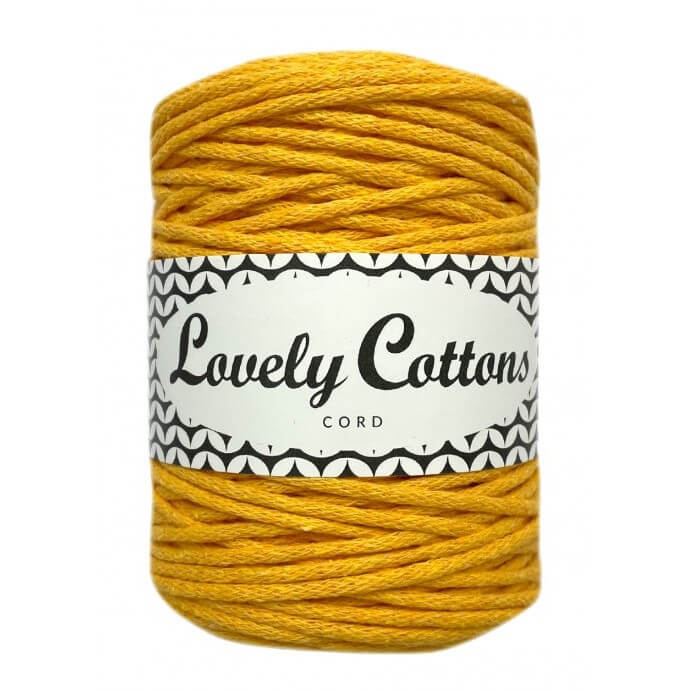 lovely cottons braided 2mm cord - yellow