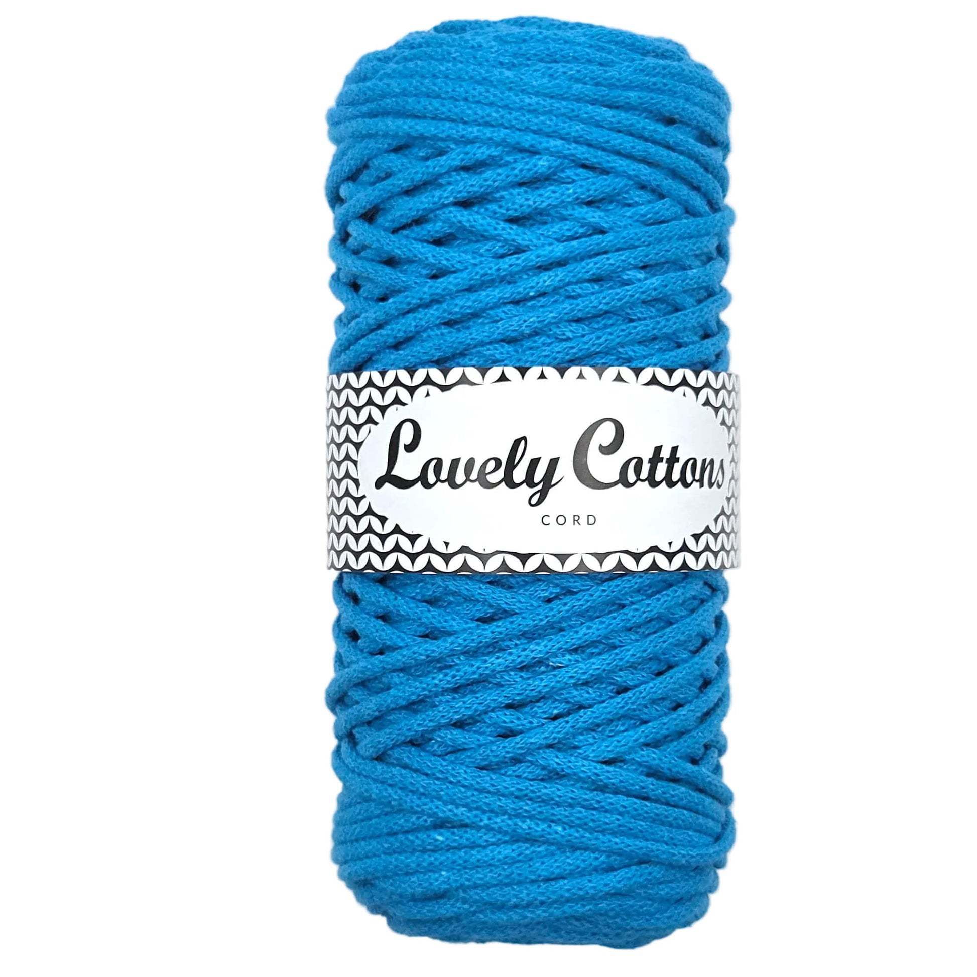 lovely cottons braided 3mm cord - azure