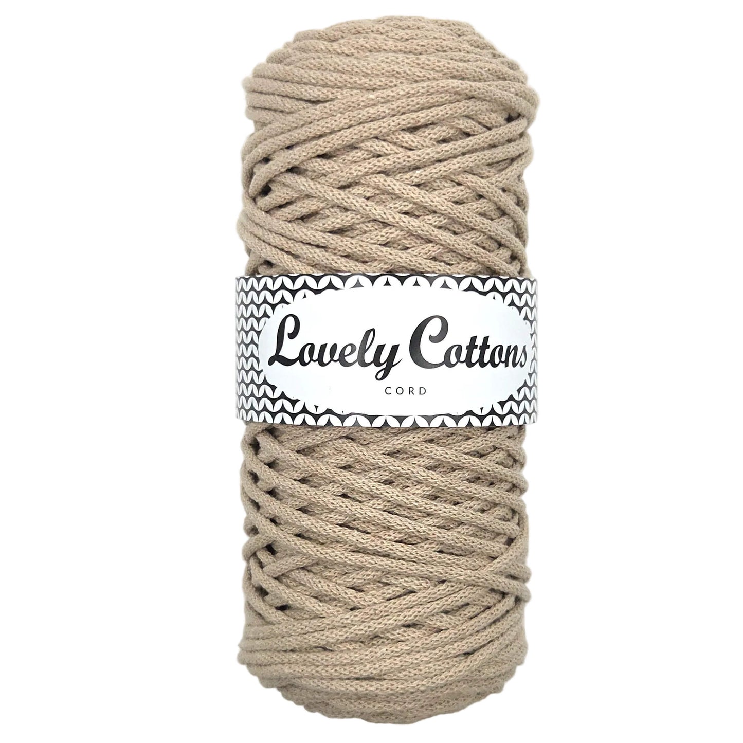lovely cottons braided 3mm cord - beige